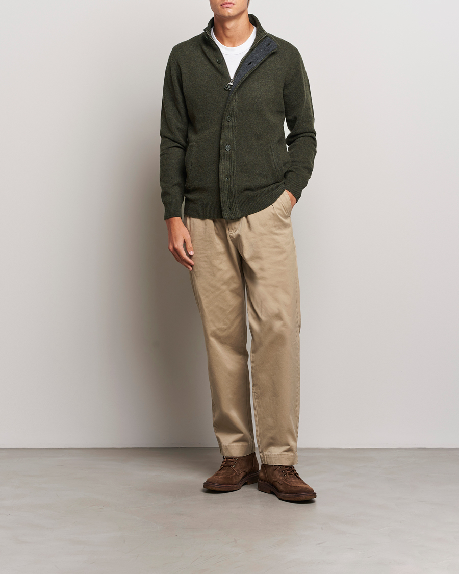 Herre | Gensere | Barbour Lifestyle | Essential Patch Zip Through Cardigan Seaweed
