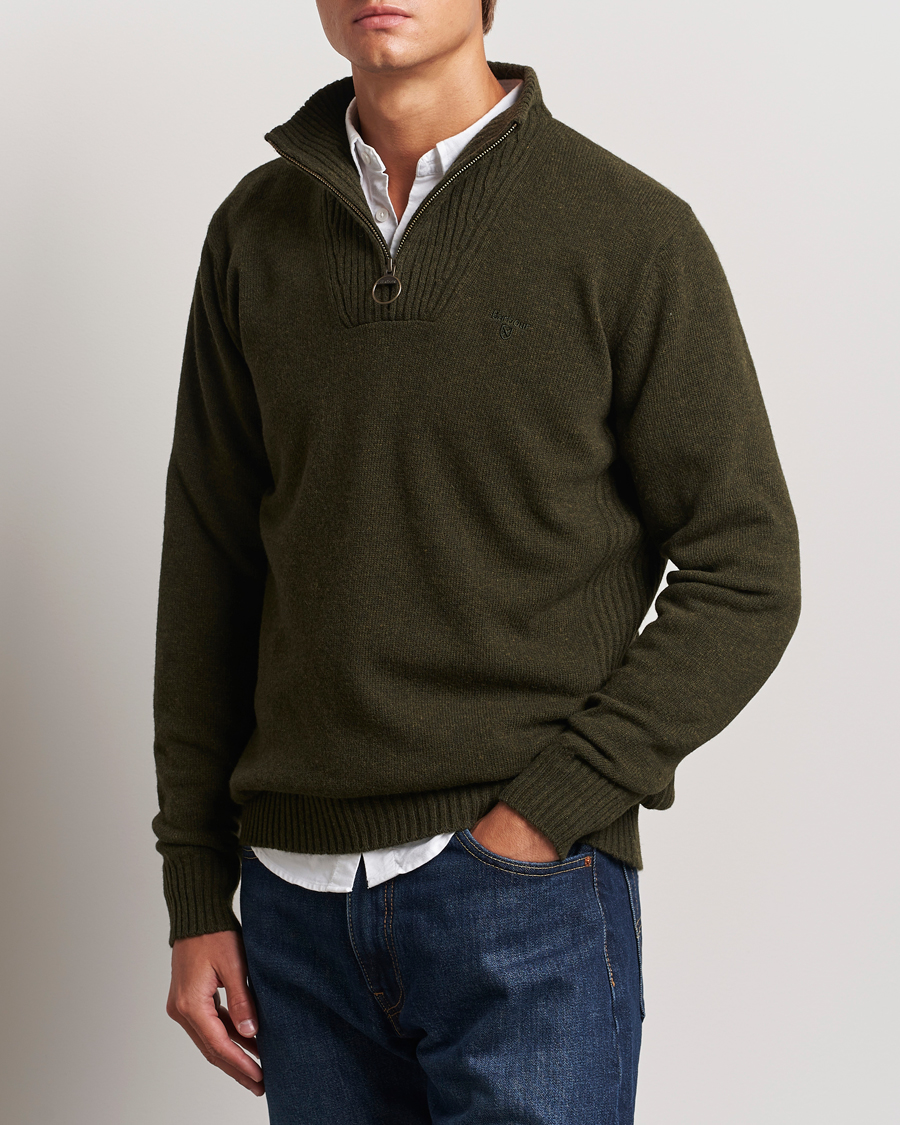 Herre | Gensere | Barbour Lifestyle | Essential Lambswool Half Zip Seaweed