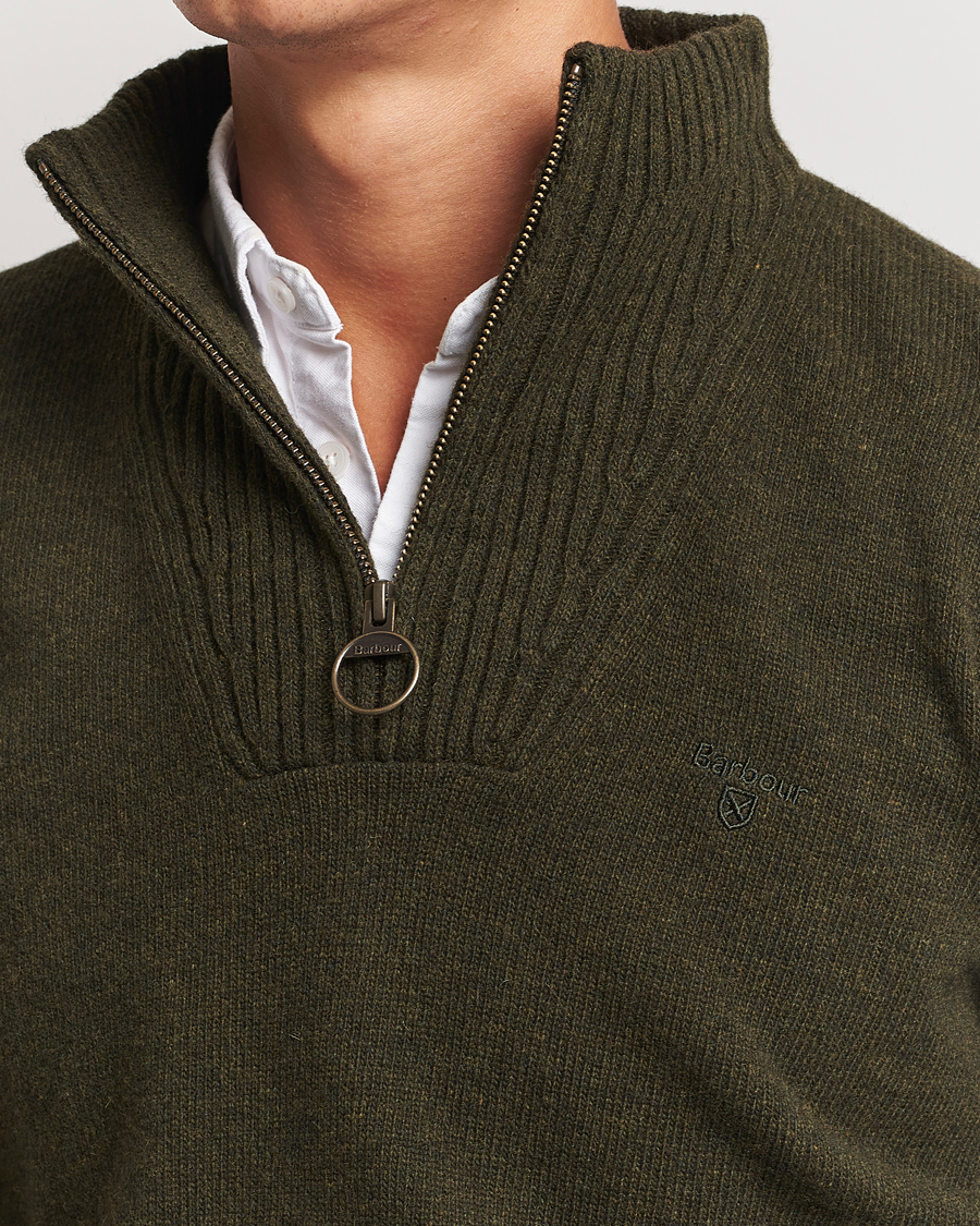 Herre | Gensere | Barbour Lifestyle | Essential Lambswool Half Zip Seaweed