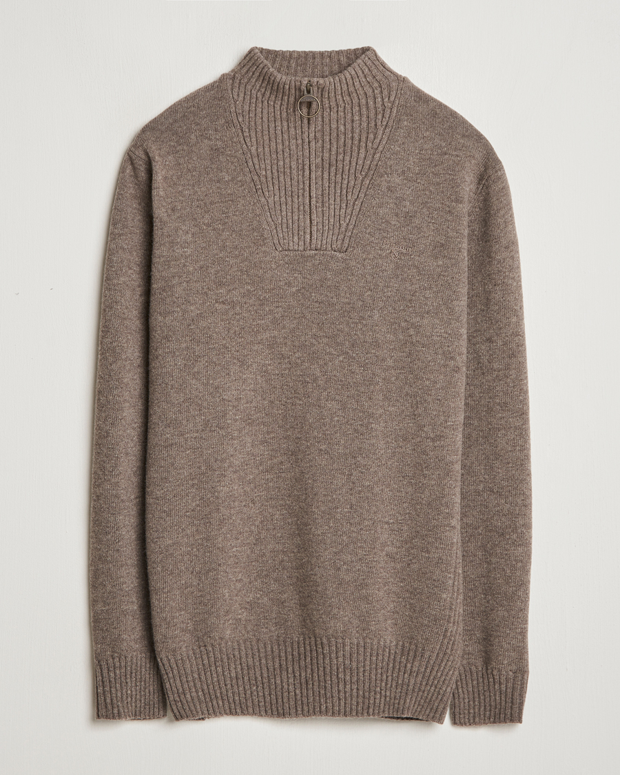 Herre | Gensere | Barbour Lifestyle | Essential Lambswool Half Zip Dark Stone
