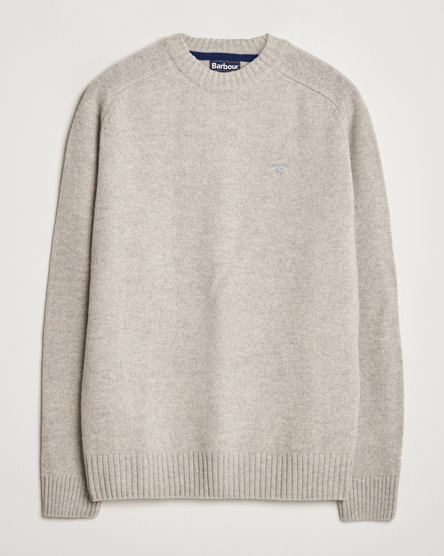 Herre | Gensere | Barbour Lifestyle | Grangetown Lambswool Crewneck Light Grey Marl