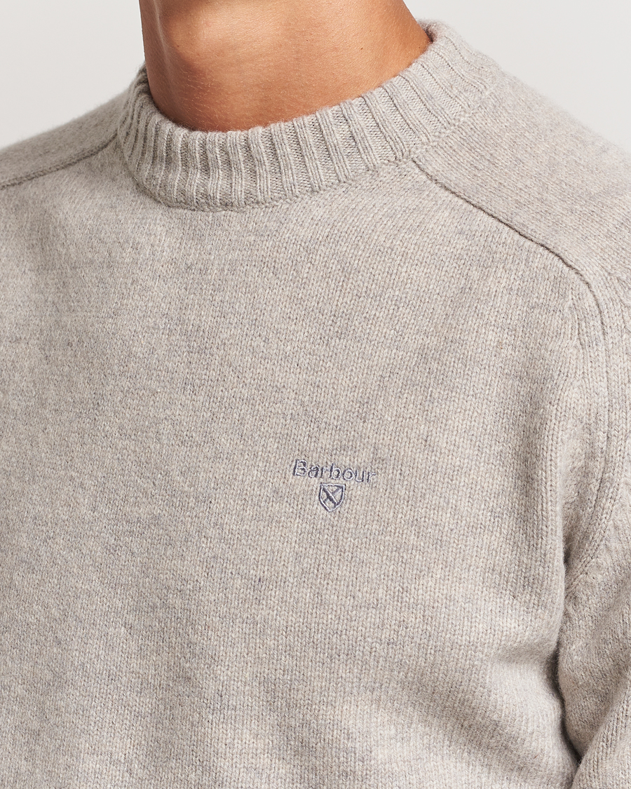 Herre | Gensere | Barbour Lifestyle | Grangetown Lambswool Crewneck Light Grey Marl