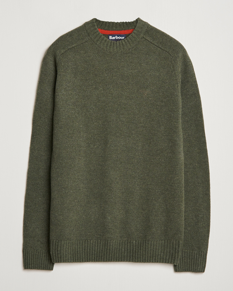 Herre | Gensere | Barbour Lifestyle | Grangetown Lambswool Crewneck Olive