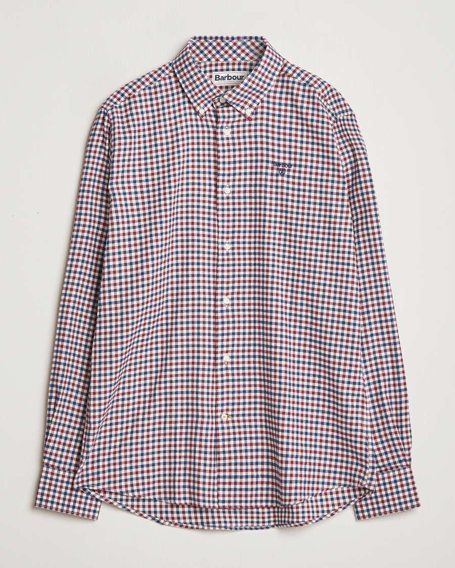 Herre | Skjorter | Barbour Lifestyle | Finkle Gingham Flannel Shirt Merlot