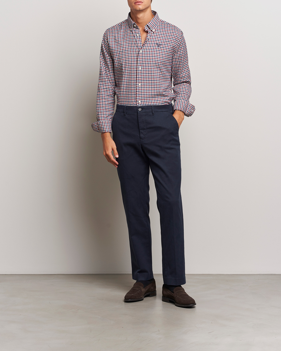 Herre | Skjorter | Barbour Lifestyle | Finkle Gingham Flannel Shirt Merlot
