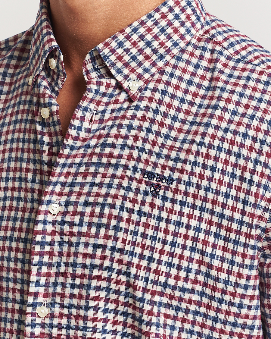 Herre | Skjorter | Barbour Lifestyle | Finkle Gingham Flannel Shirt Merlot