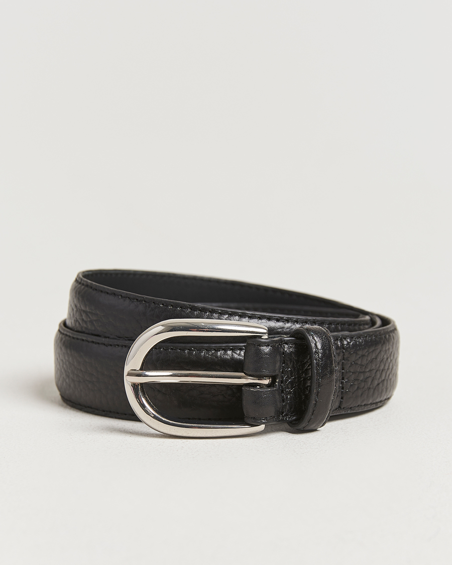 Herre | Belter | Loake Shoemakers | Harry Grained Leather Belt Black