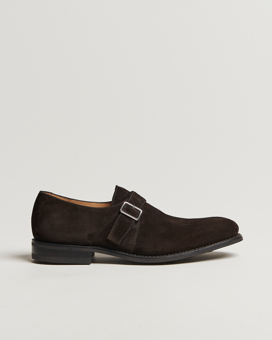 Herre | Munkesko | Loake 1880 | 357 Suede Single Monk Dark Brown