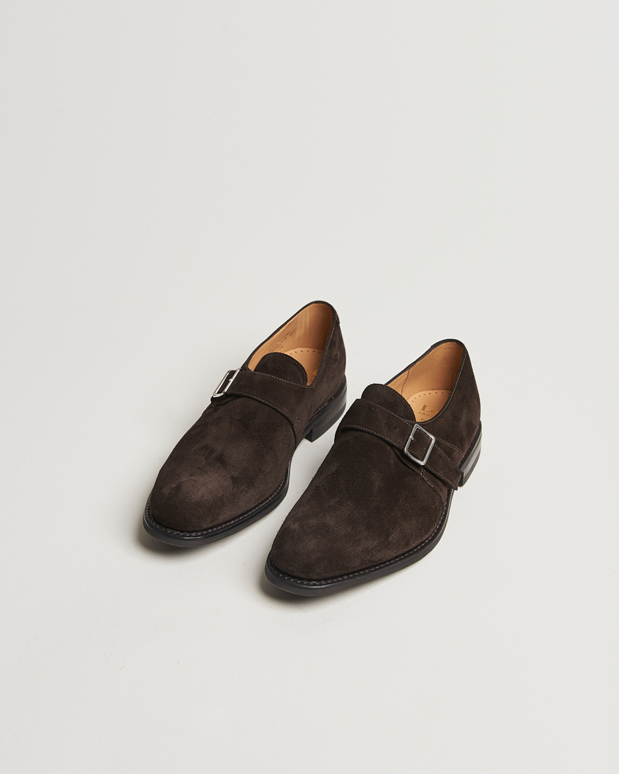 Herre | Munkesko | Loake 1880 | 357 Suede Single Monk Dark Brown