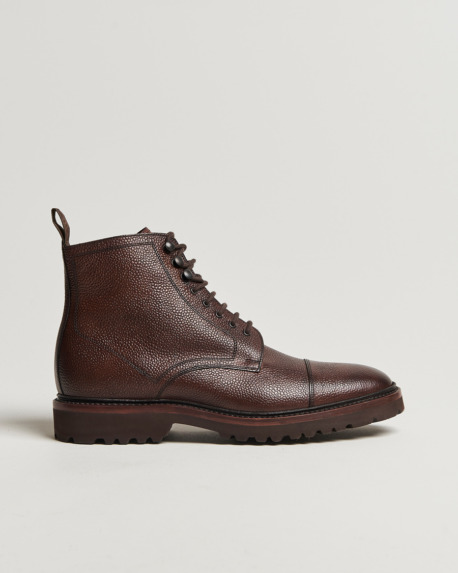 Herre | Støvler | Loake 1880 | Aquarius Grained Lightweight Boot Dark Brown