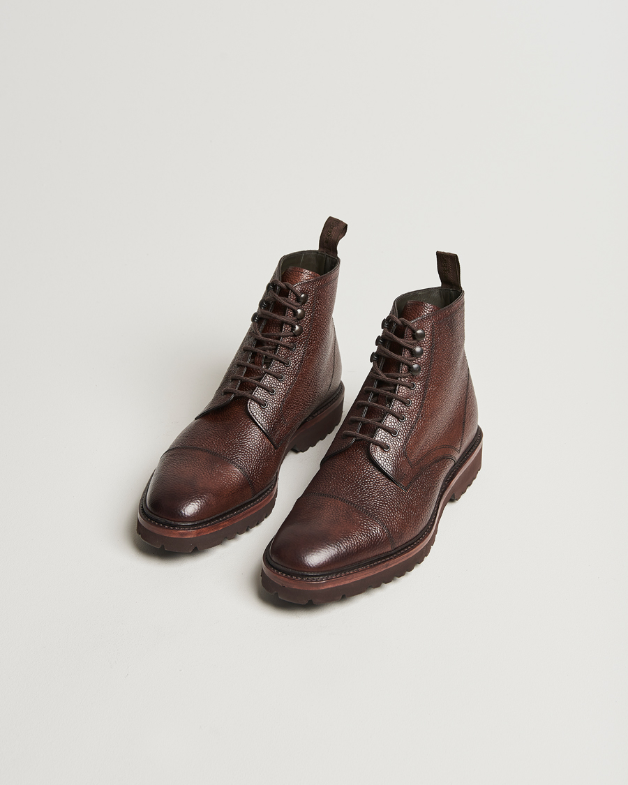 Herre | Støvler | Loake 1880 | Aquarius Grained Lightweight Boot Dark Brown