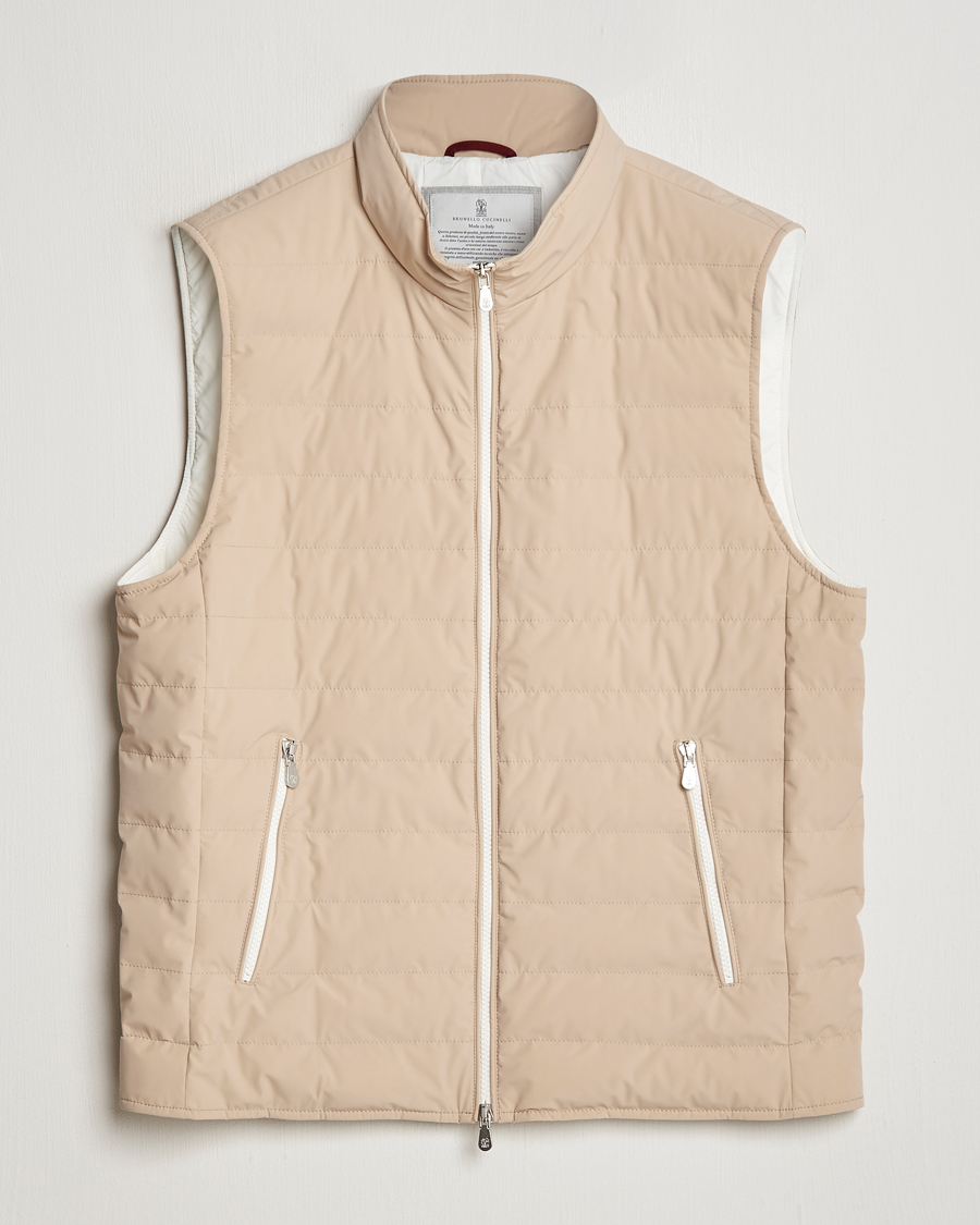 Herre | Jakker | Brunello Cucinelli | Nylon Gilet Sand