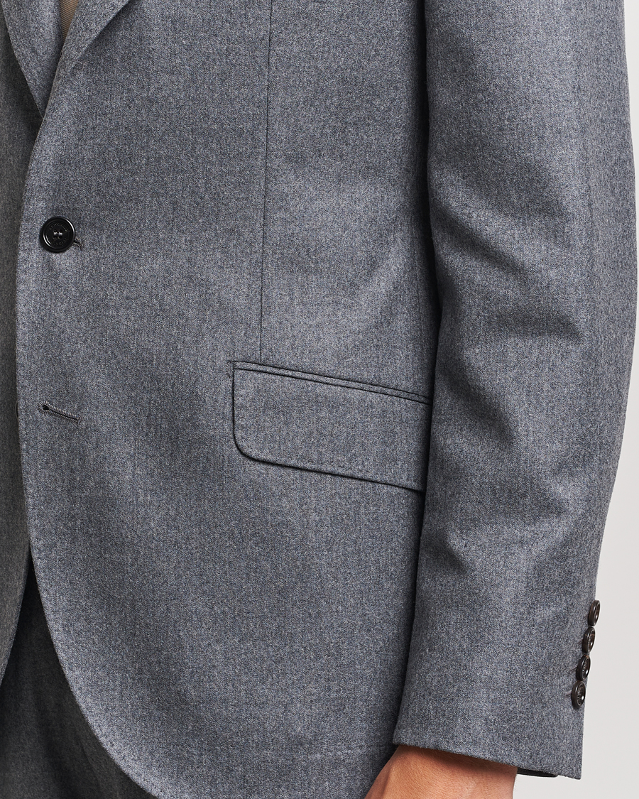 Herre | Dresser | Brunello Cucinelli | Single Breasted Flannel Suit Grey Melange