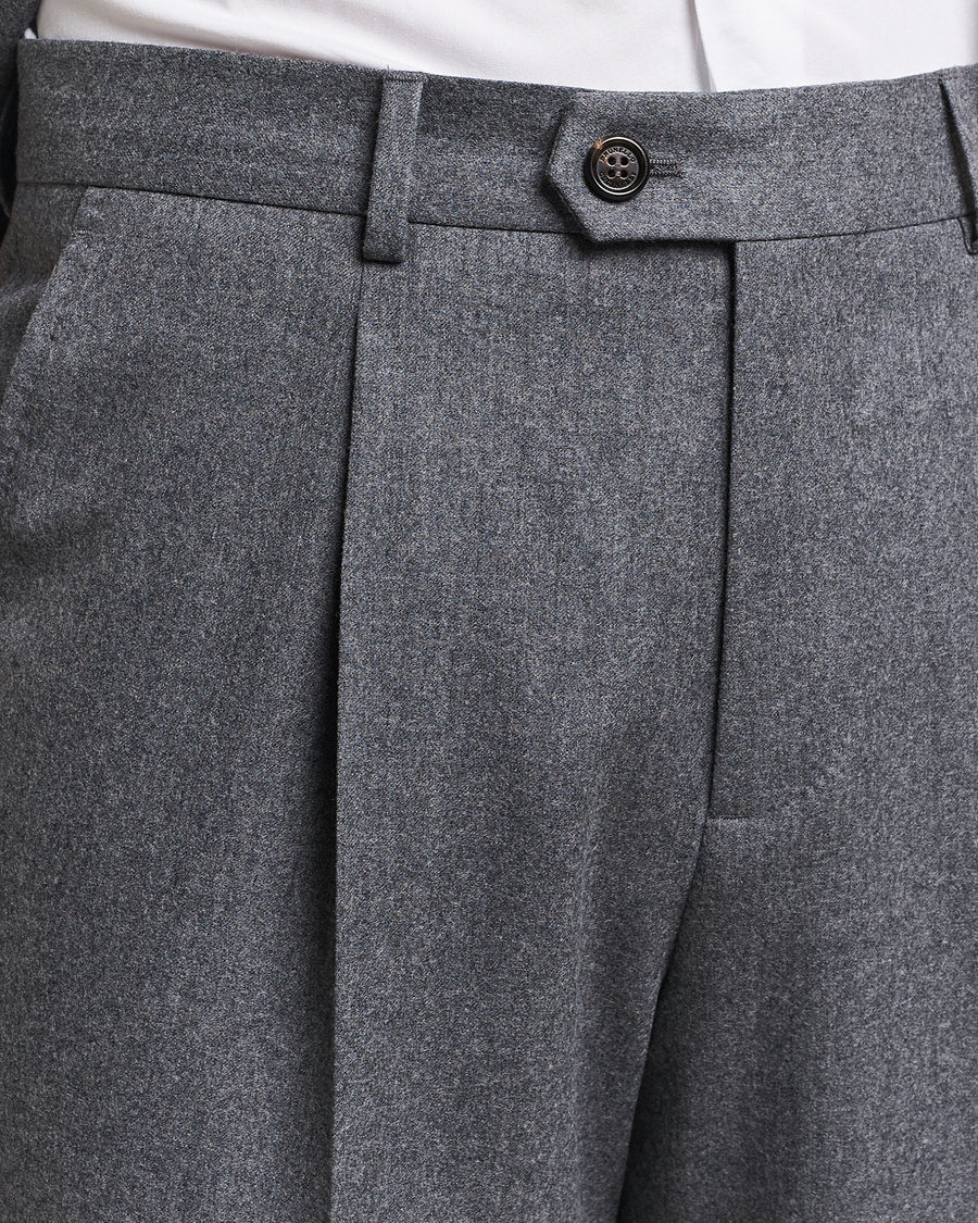 Herre | Brunello Cucinelli Single Breasted Flannel Suit Grey Melange | Brunello Cucinelli | Single Breasted Flannel Suit Grey Melange