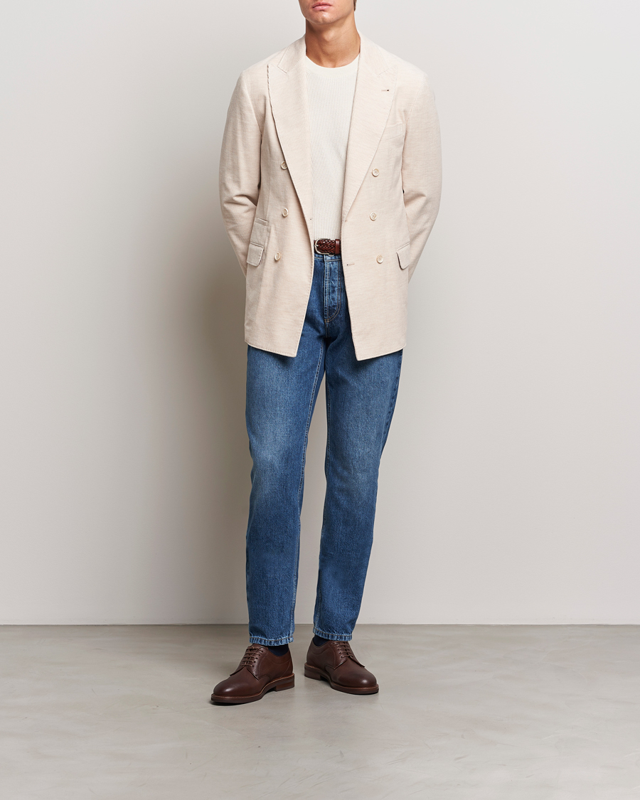 Herre | Dressjakker | Brunello Cucinelli | Double Breasted Cashmere Corduroy Blazer Sand