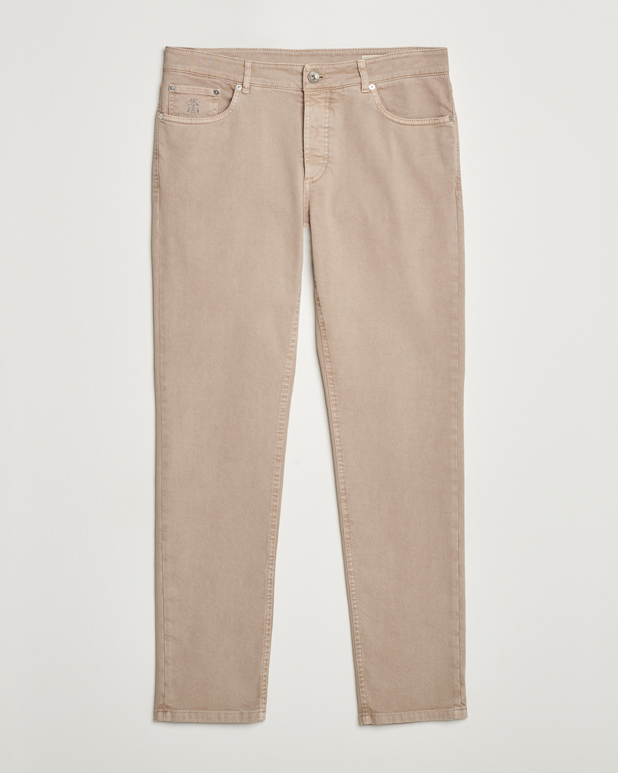 Herre | Bukser | Brunello Cucinelli | Traditional Fit 5-Pocket Pants Beige