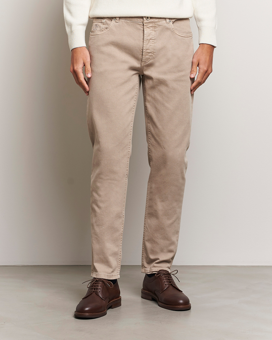 Herre | Bukser | Brunello Cucinelli | Traditional Fit 5-Pocket Pants Beige
