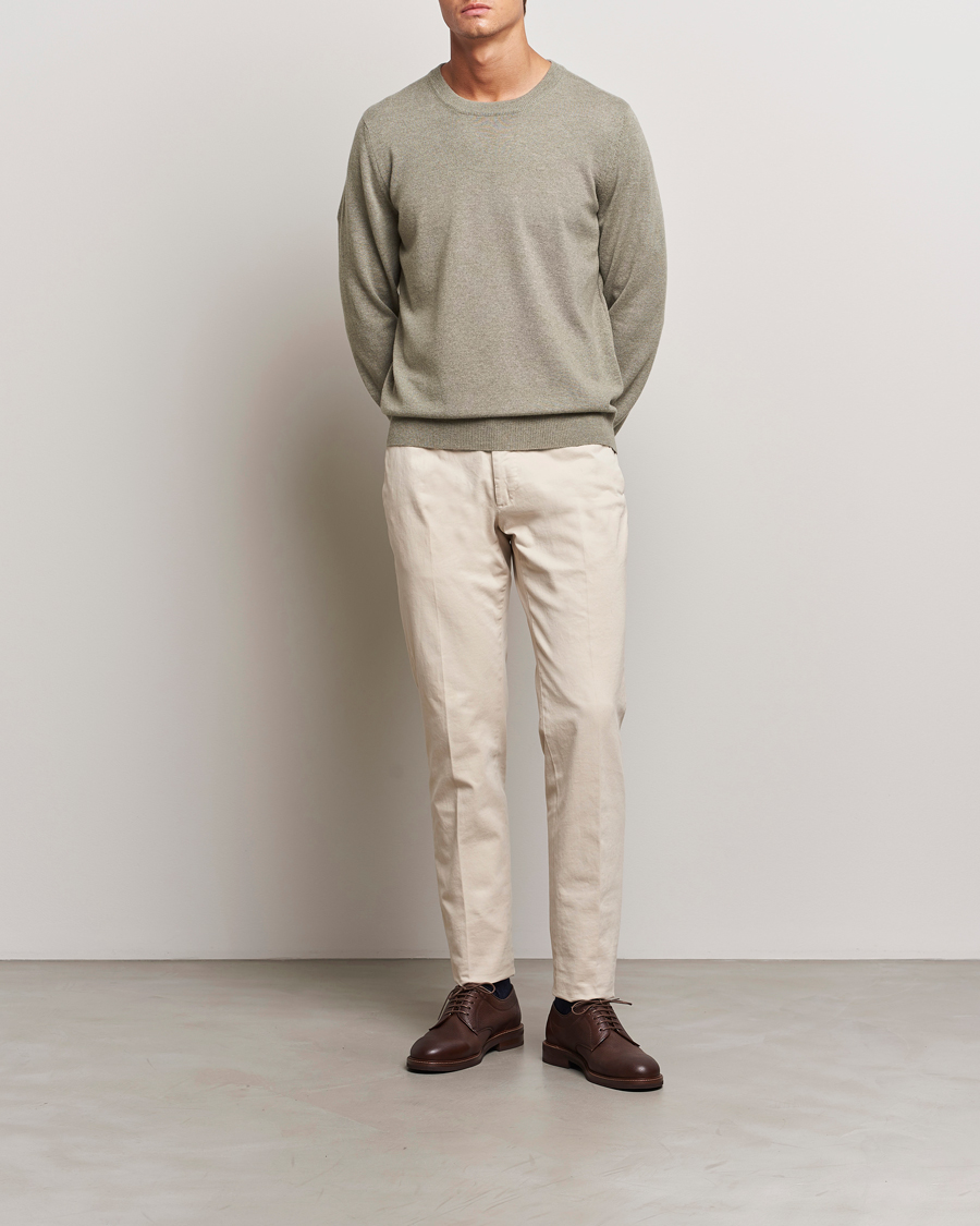 Herre | Gensere | Brunello Cucinelli | 2 Ply Cashmere Pullover Olive