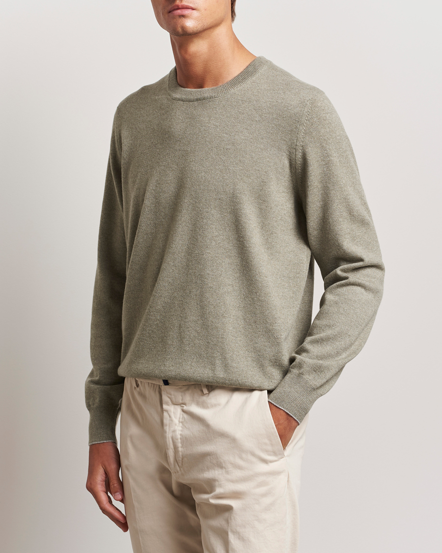 Herre | Gensere | Brunello Cucinelli | 2 Ply Cashmere Pullover Olive