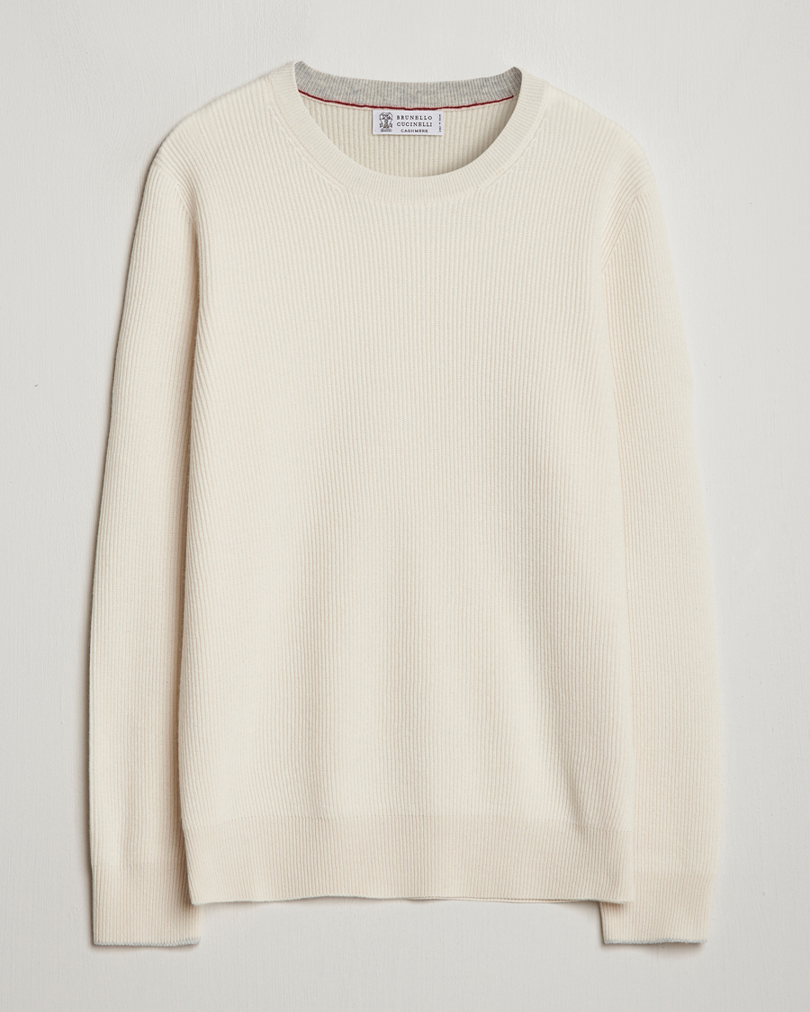 Herre | Gensere | Brunello Cucinelli | Cashmere Rib Crew Neck Sweater Panama