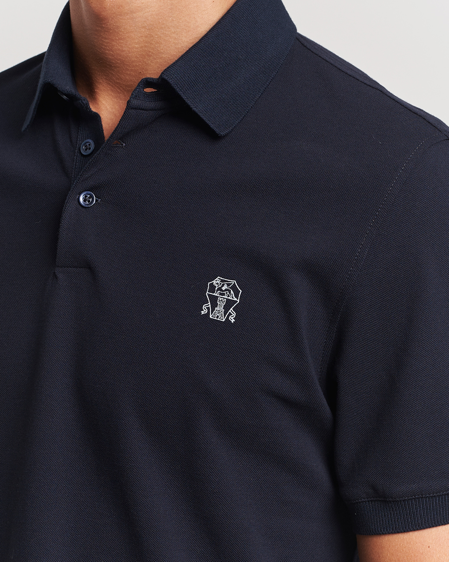 Herre | Pikéer | Brunello Cucinelli | Short Sleeve Logo Polo Navy