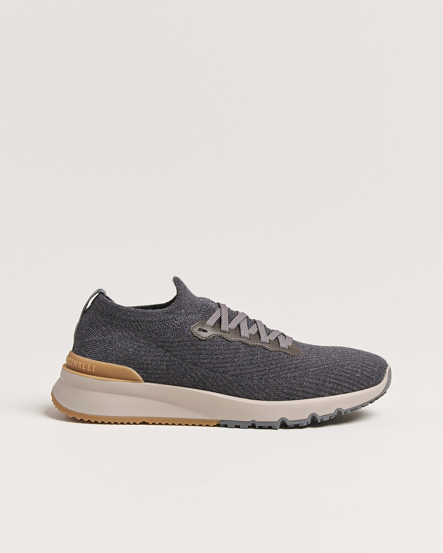 Herre | Brunello Cucinelli Flannel Running Sneakers Antracite | Brunello Cucinelli | Flannel Running Sneakers Antracite