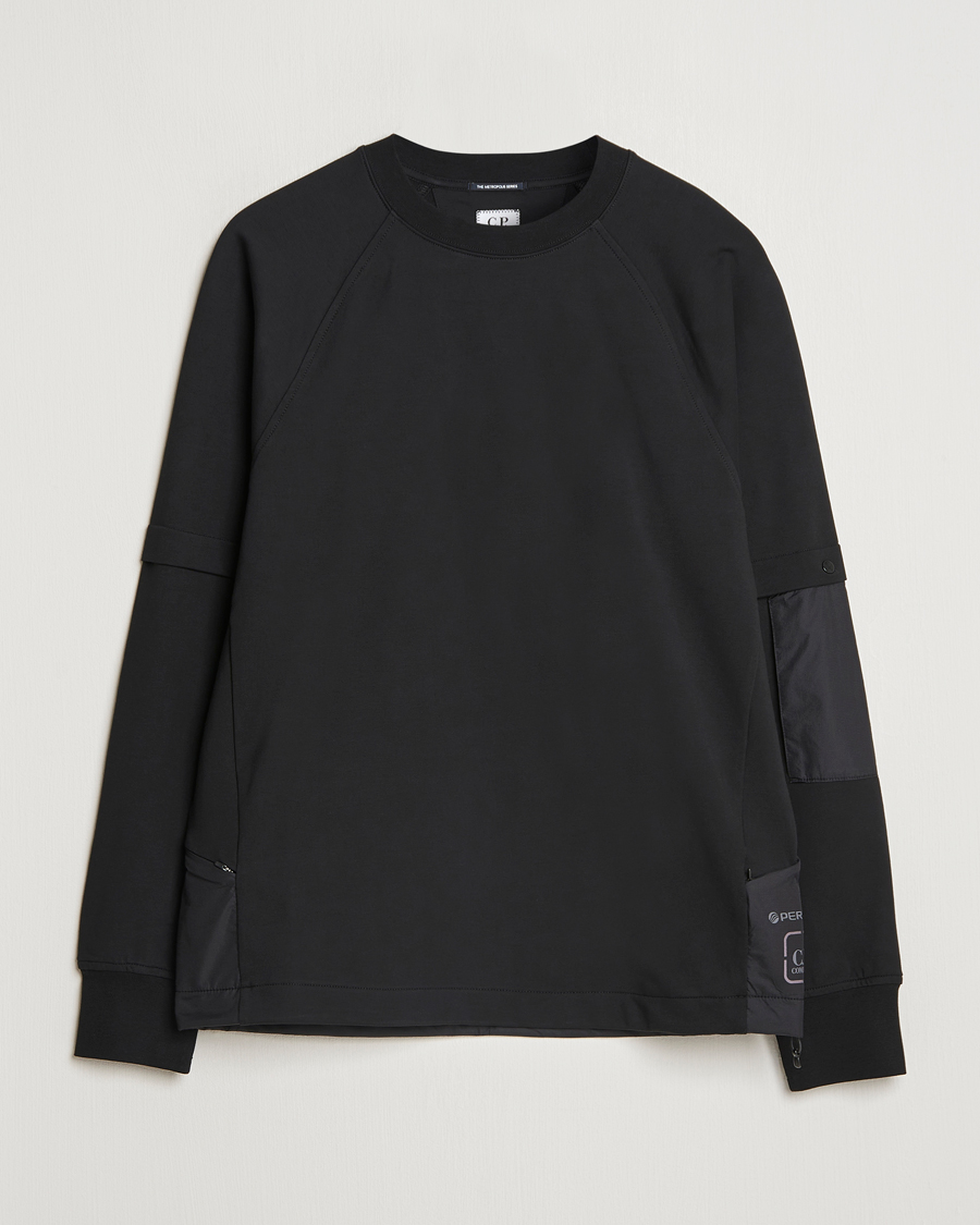 Herre | Gensere | C.P. Company | Metropolis Fleece Cotton Pertex Crew Neck Black