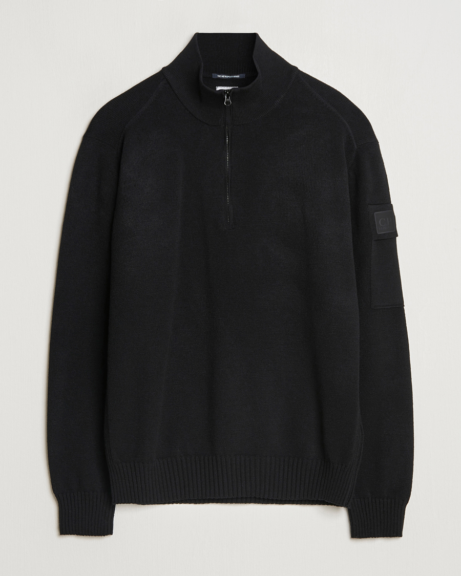 Herre | Gensere | C.P. Company | Metropolis Knitted Wool Half Zip Black