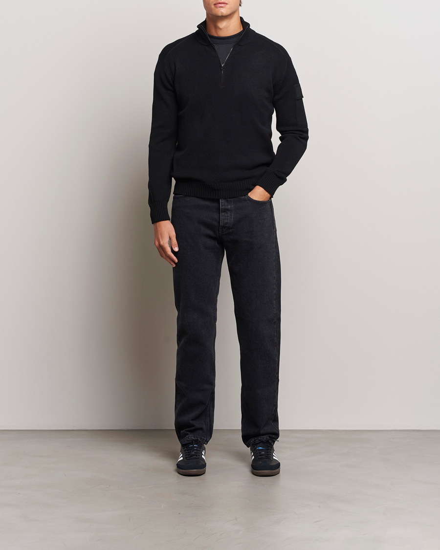Herre | Gensere | C.P. Company | Metropolis Knitted Wool Half Zip Black