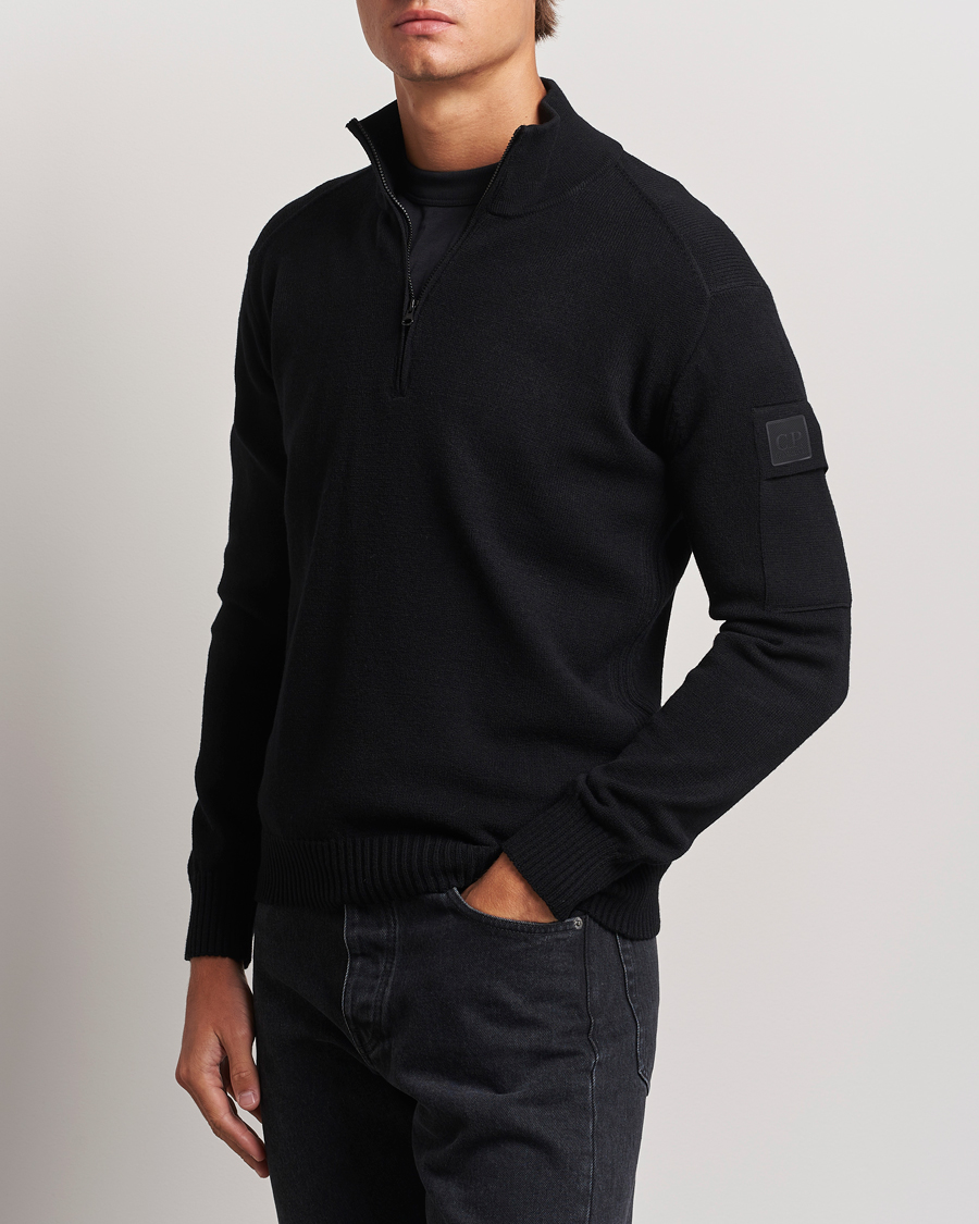 Herre | Gensere | C.P. Company | Metropolis Knitted Wool Half Zip Black