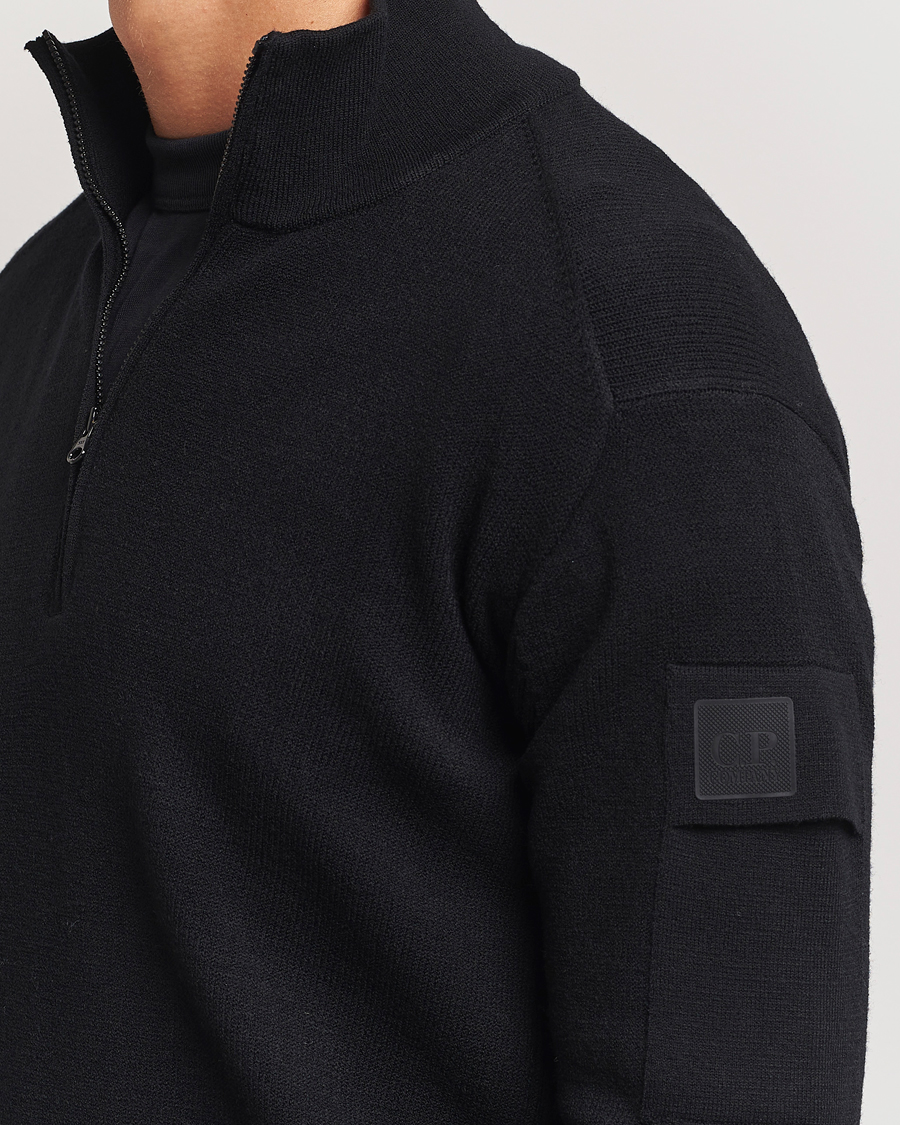 Herre | Gensere | C.P. Company | Metropolis Knitted Wool Half Zip Black