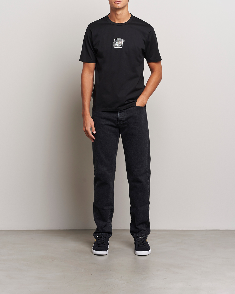 Herre | T-Shirts | C.P. Company | Metropolis Mercerized Back Logo T-Shirts Black