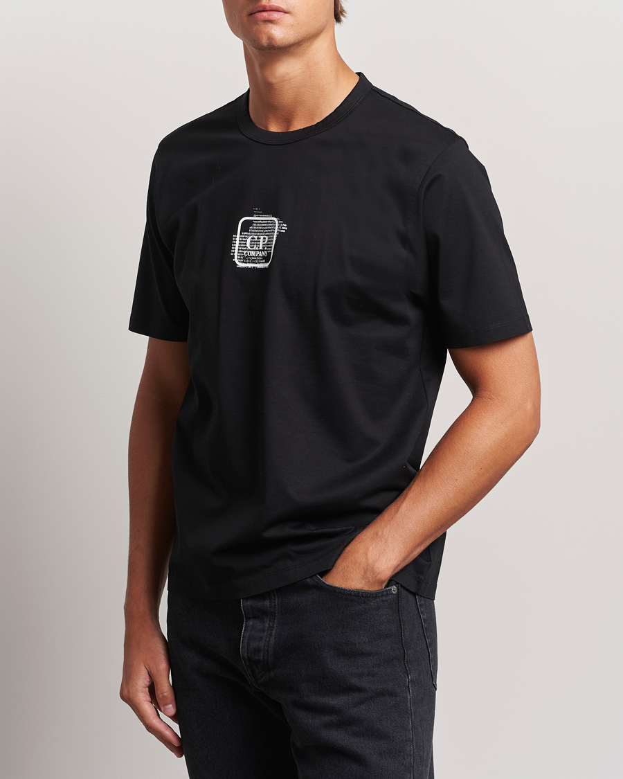 Herre | T-Shirts | C.P. Company | Metropolis Mercerized Back Logo T-Shirts Black