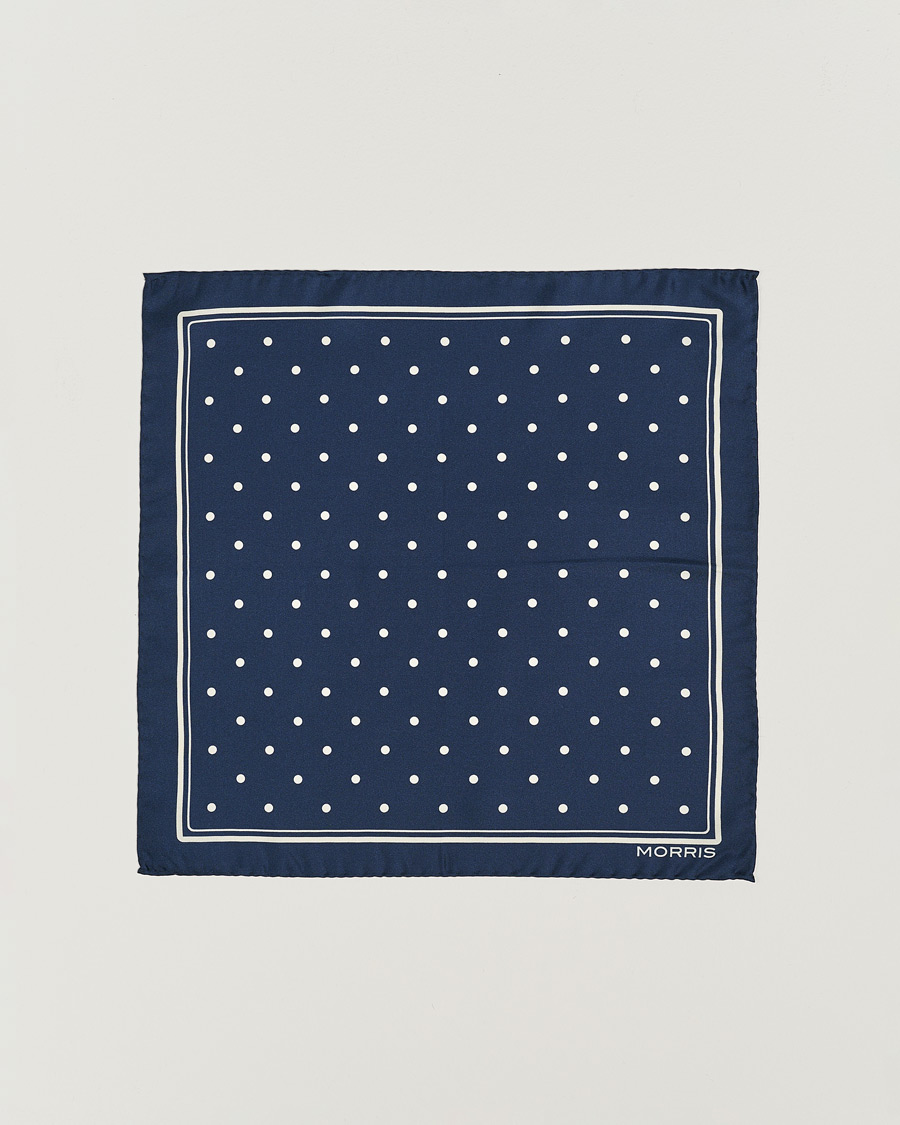 Herre | Lommetørklær | Morris | Dot Pocket Square Navy