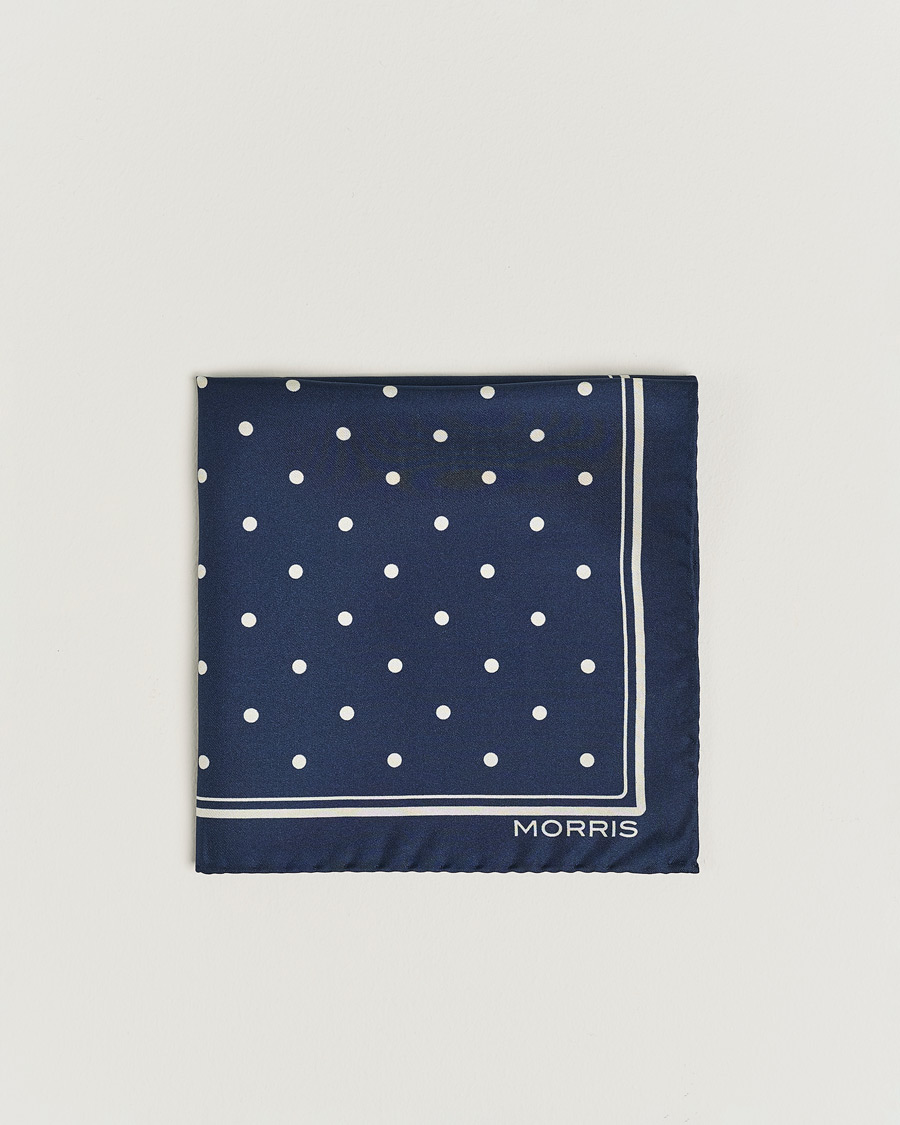 Herre | Lommetørklær | Morris | Dot Pocket Square Navy