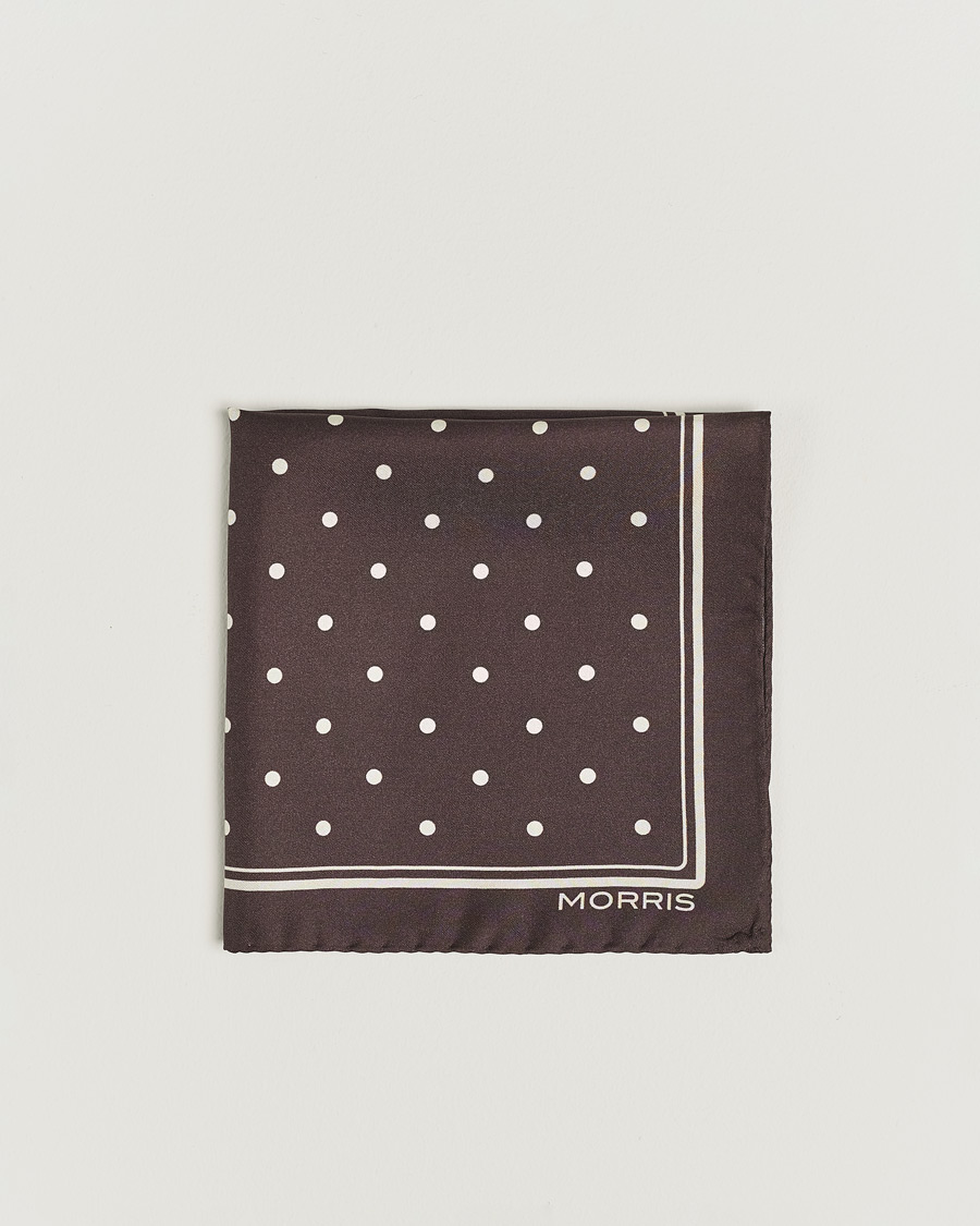 Herre | Lommetørklær | Morris | Dot Pocket Square Brown