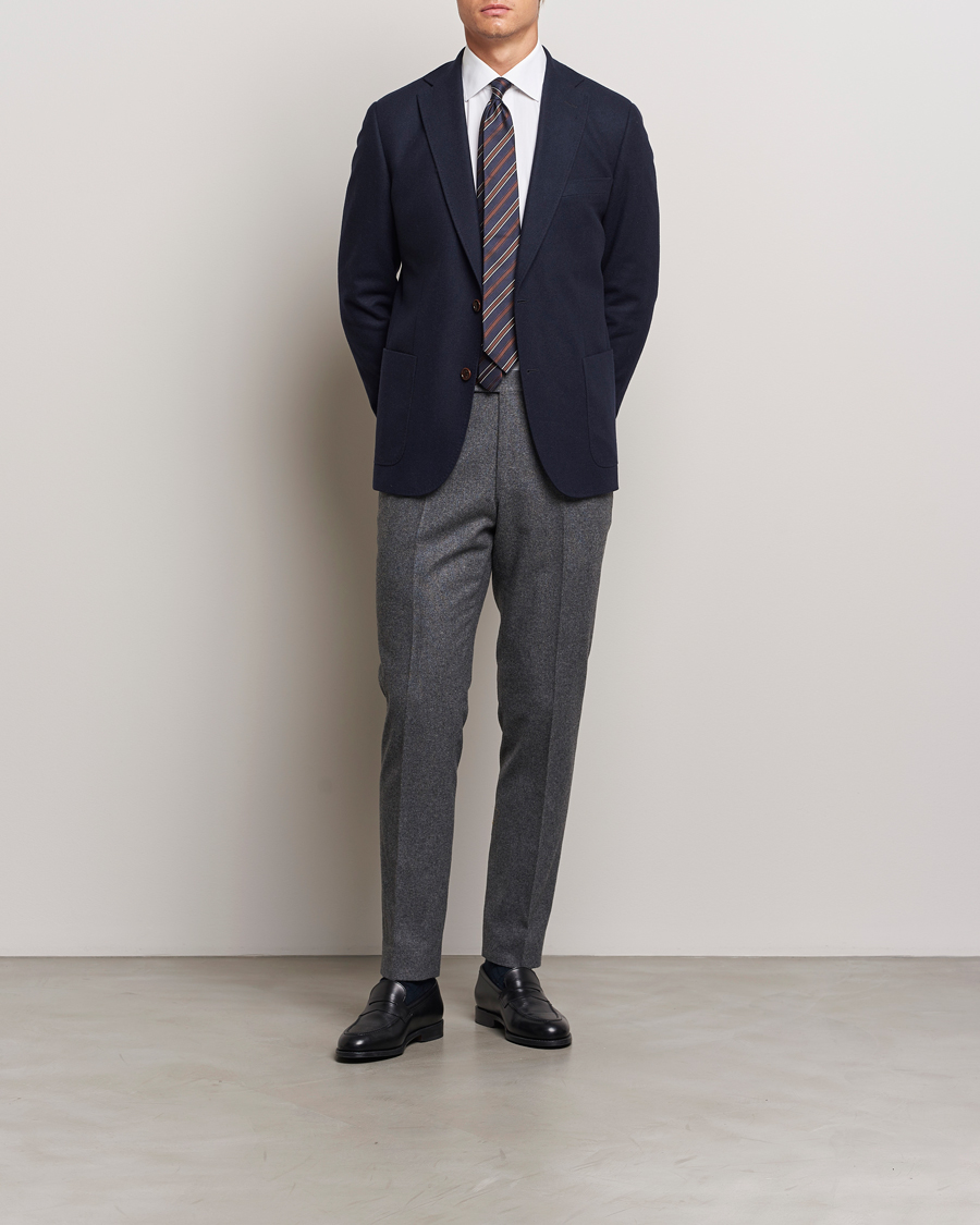 Herre | Dressjakker | Morris | Flannel Wool Blazer Navy