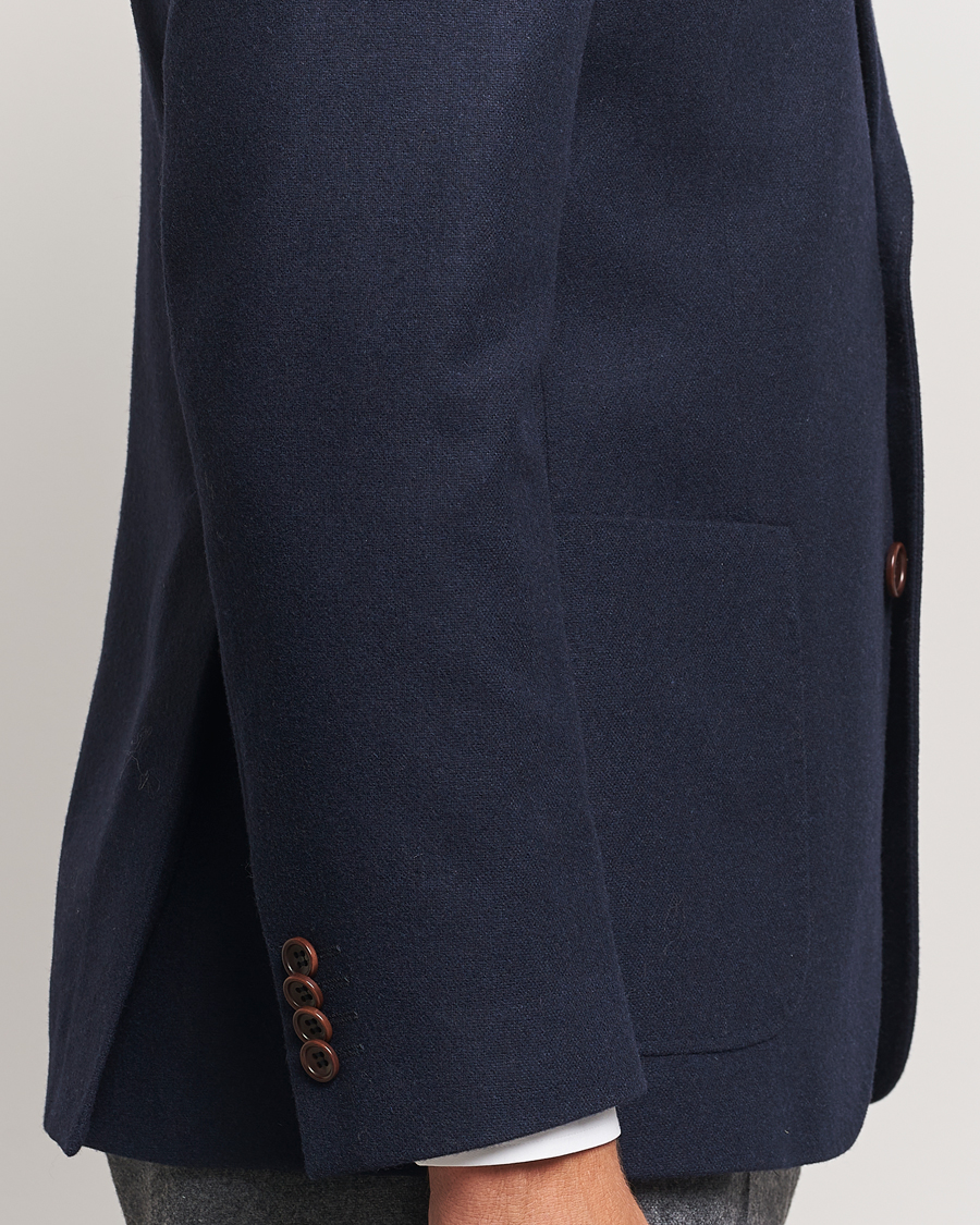 Herre | Dressjakker | Morris | Flannel Wool Blazer Navy