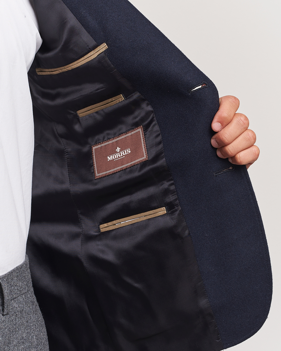 Herre | Dressjakker | Morris | Flannel Wool Blazer Navy