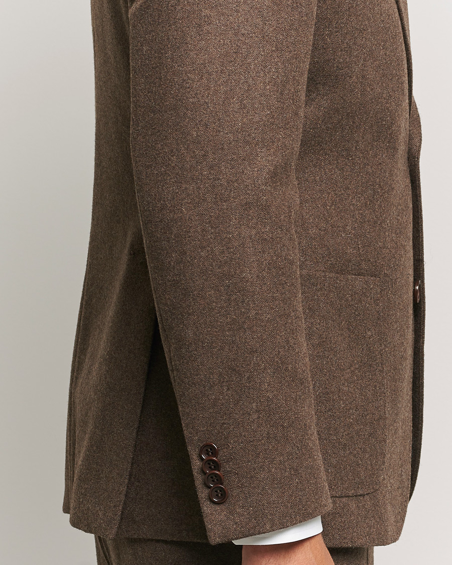 Herre | Dressjakker | Morris | Flannel Wool Blazer Brown