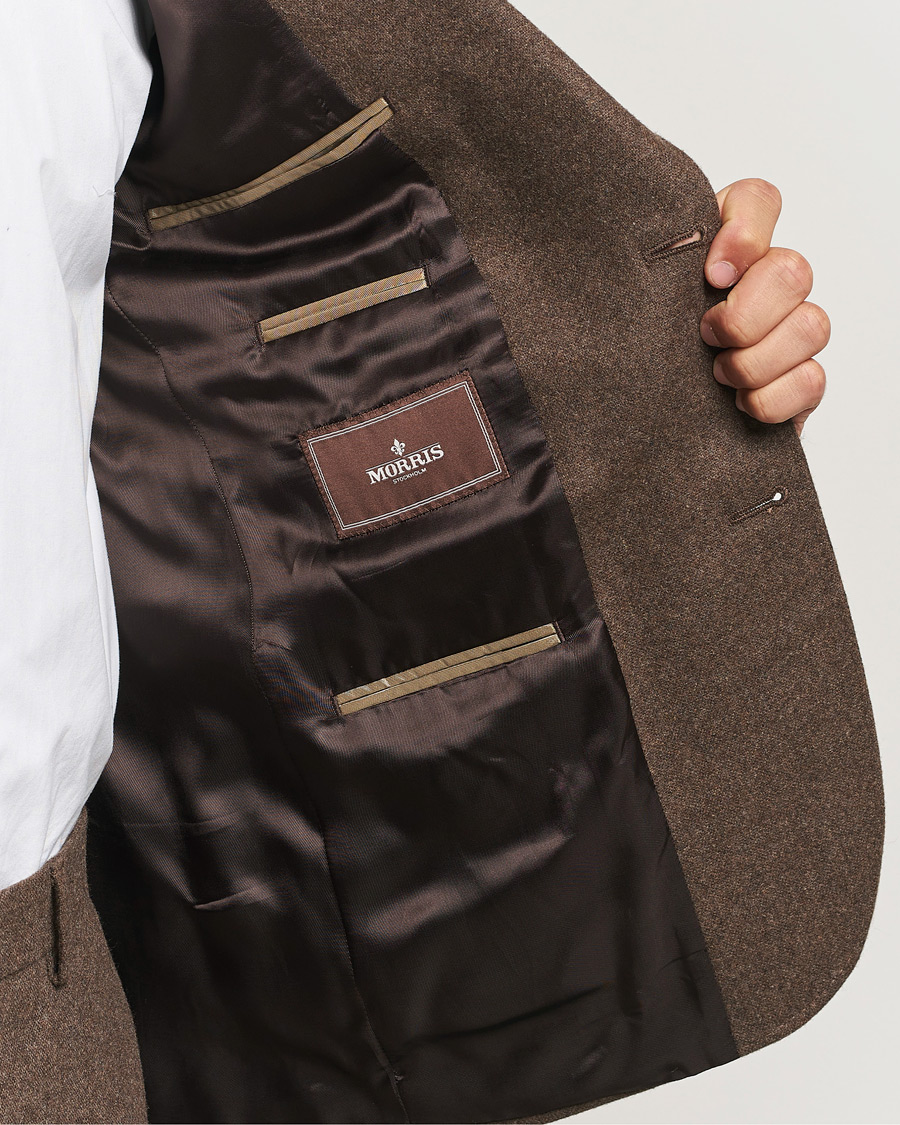 Herre | Dressjakker | Morris | Flannel Wool Blazer Brown