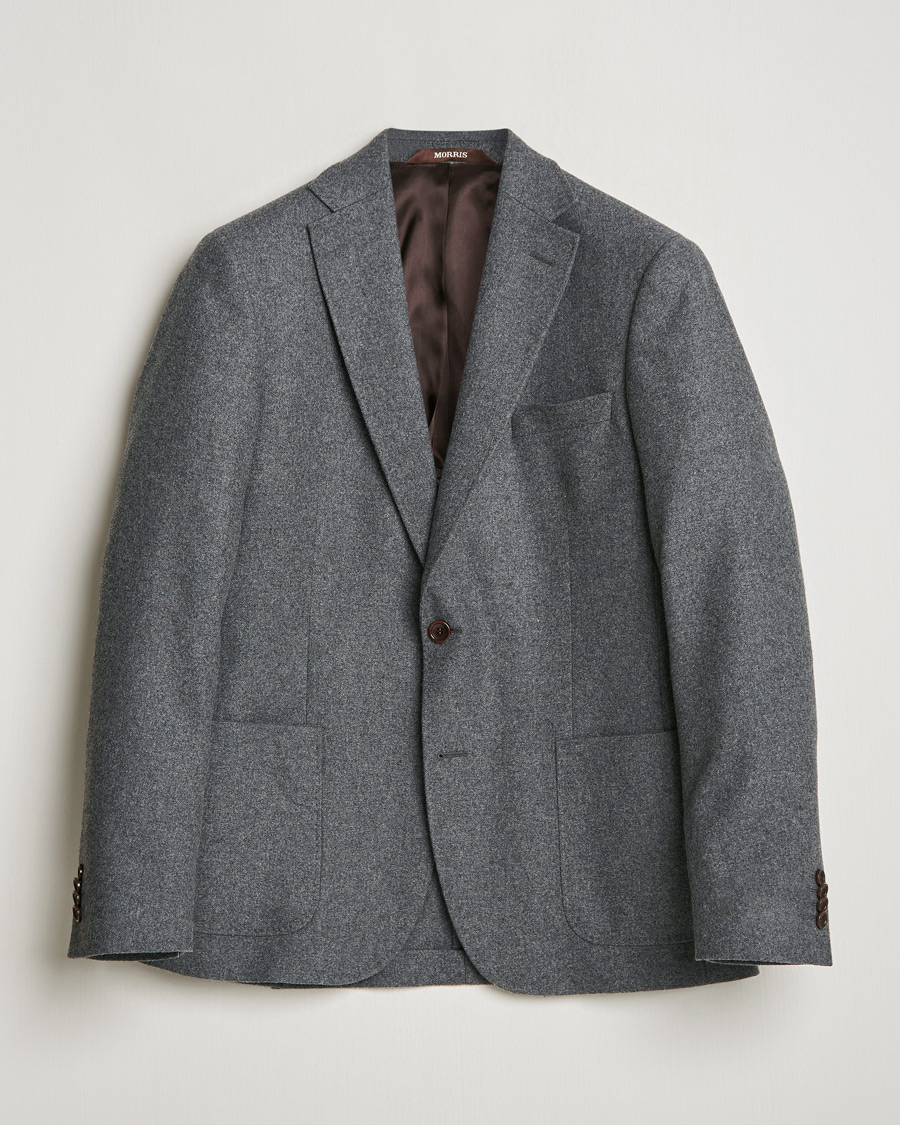 Herre | Dressjakker | Morris | Flannel Wool Blazer Grey