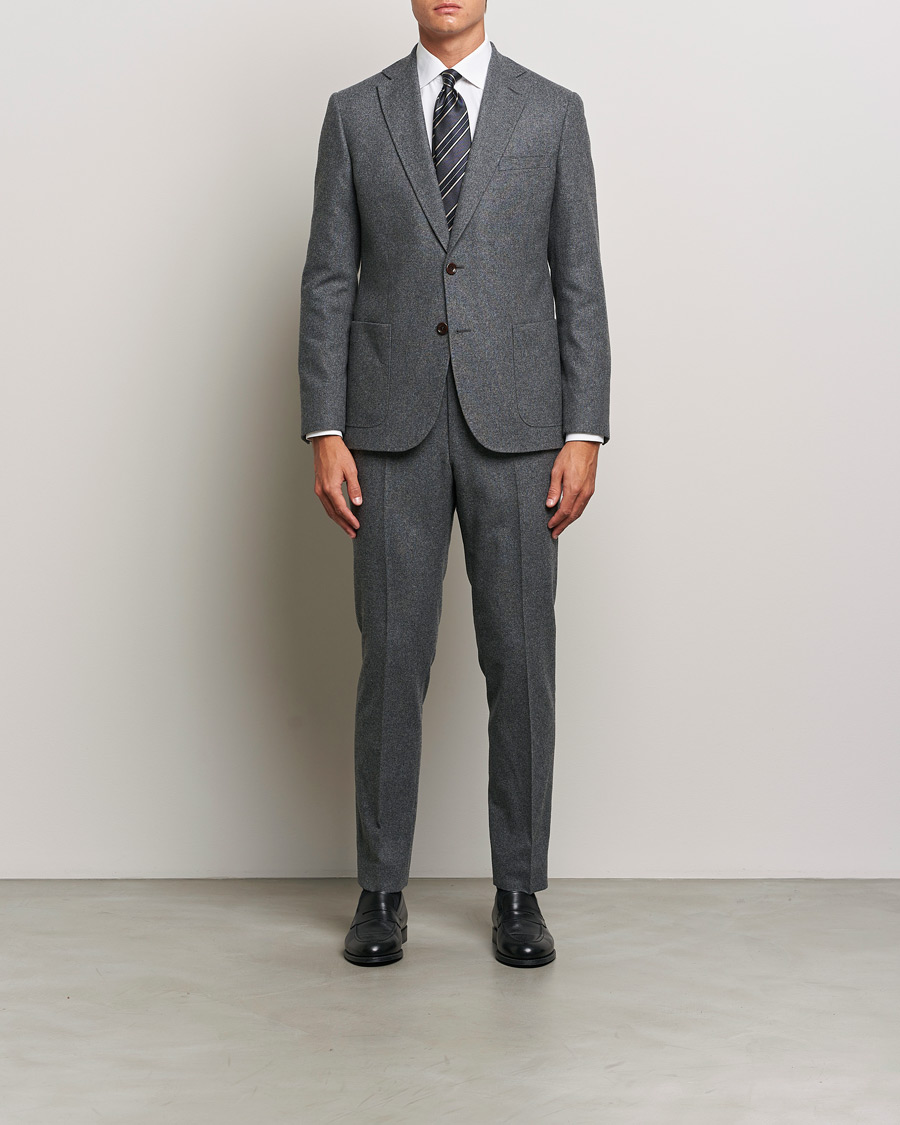 Herre | Dressjakker | Morris | Flannel Wool Blazer Grey
