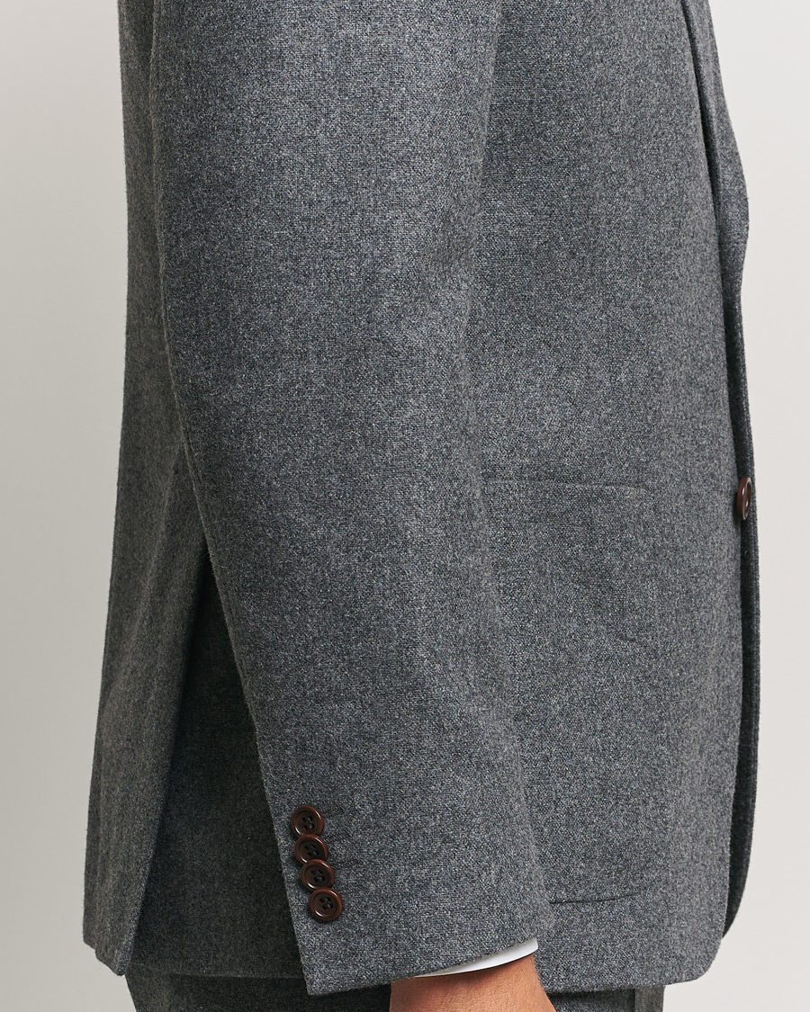 Herre | Dressjakker | Morris | Flannel Wool Blazer Grey