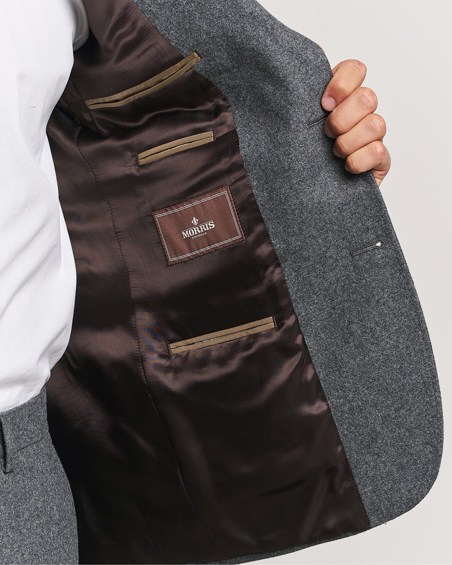 Herre | Dressjakker | Morris | Flannel Wool Blazer Grey
