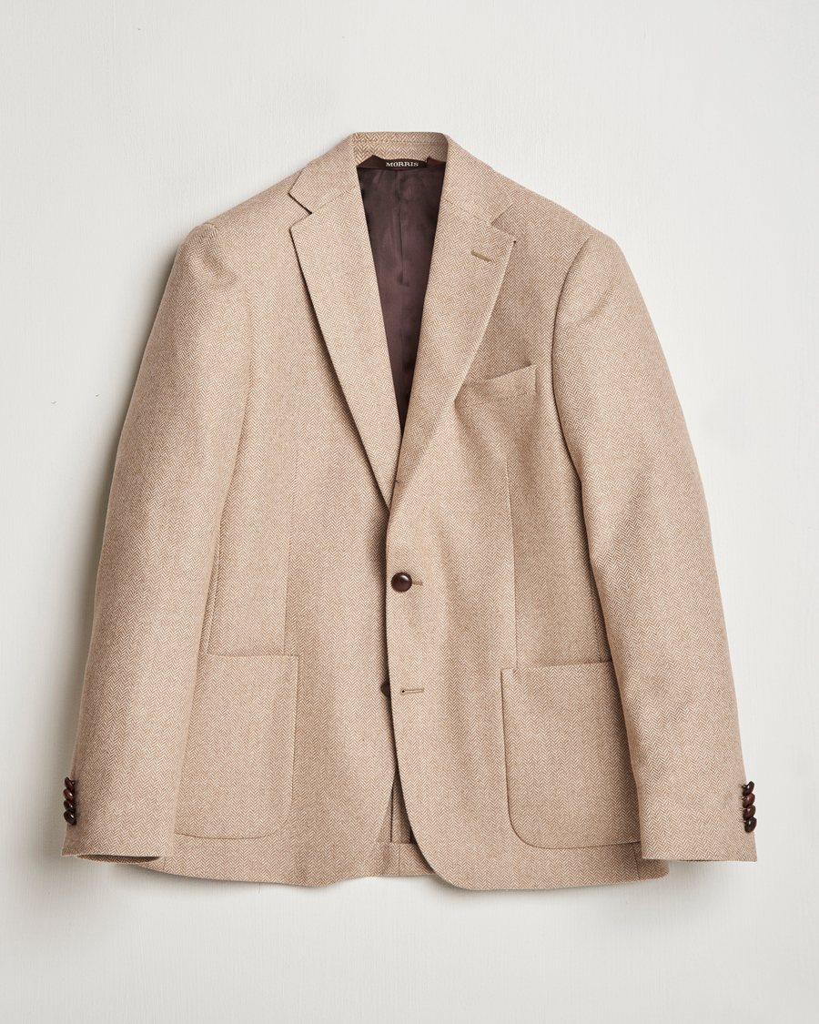 Herre | Dressjakker | Morris | Tweed Herringbone Blazer Brown