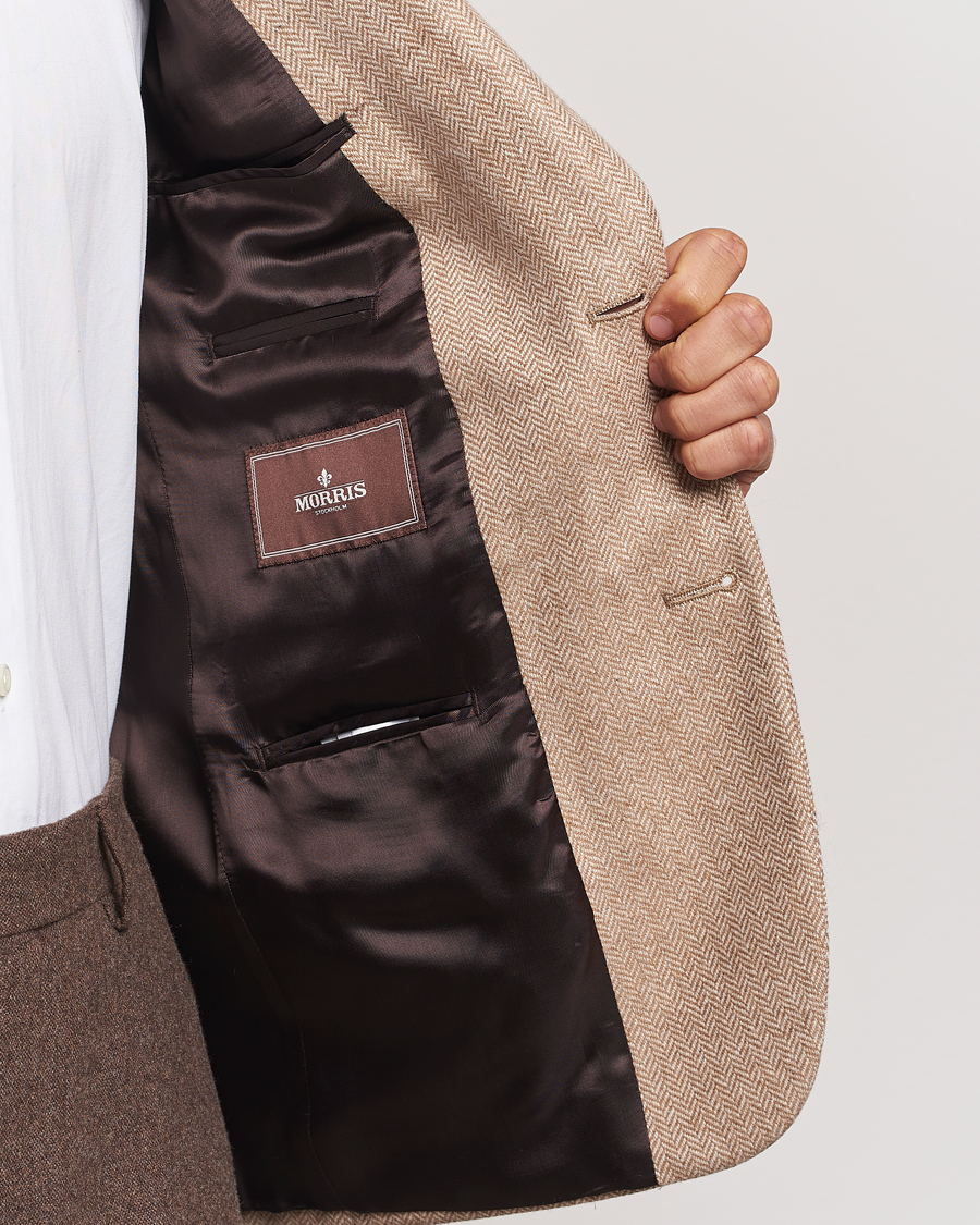 Herre | Dressjakker | Morris | Tweed Herringbone Blazer Brown