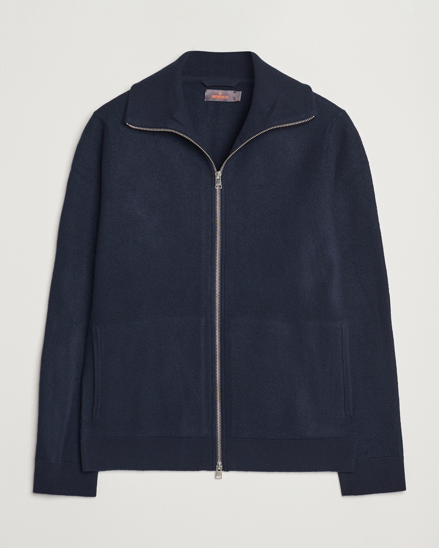 Herre | Gensere | Morris | York Knitted Zip Jacket Navy