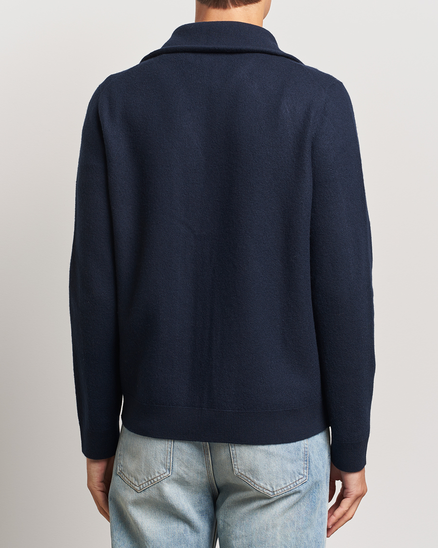 Herre | Gensere | Morris | York Knitted Zip Jacket Navy