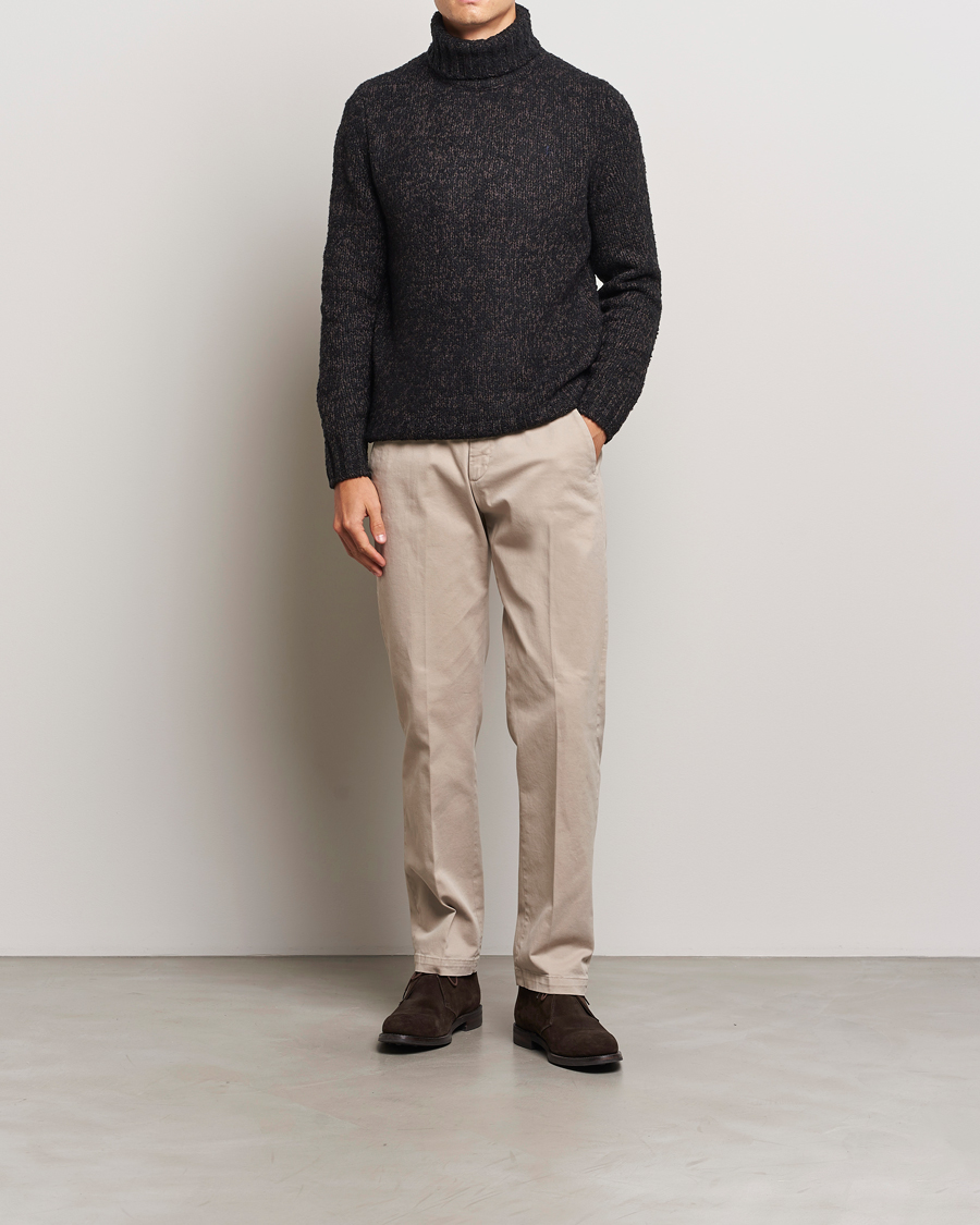 Herre | Gensere | Morris | Herbert Heavy Knitted Rollneck Brown